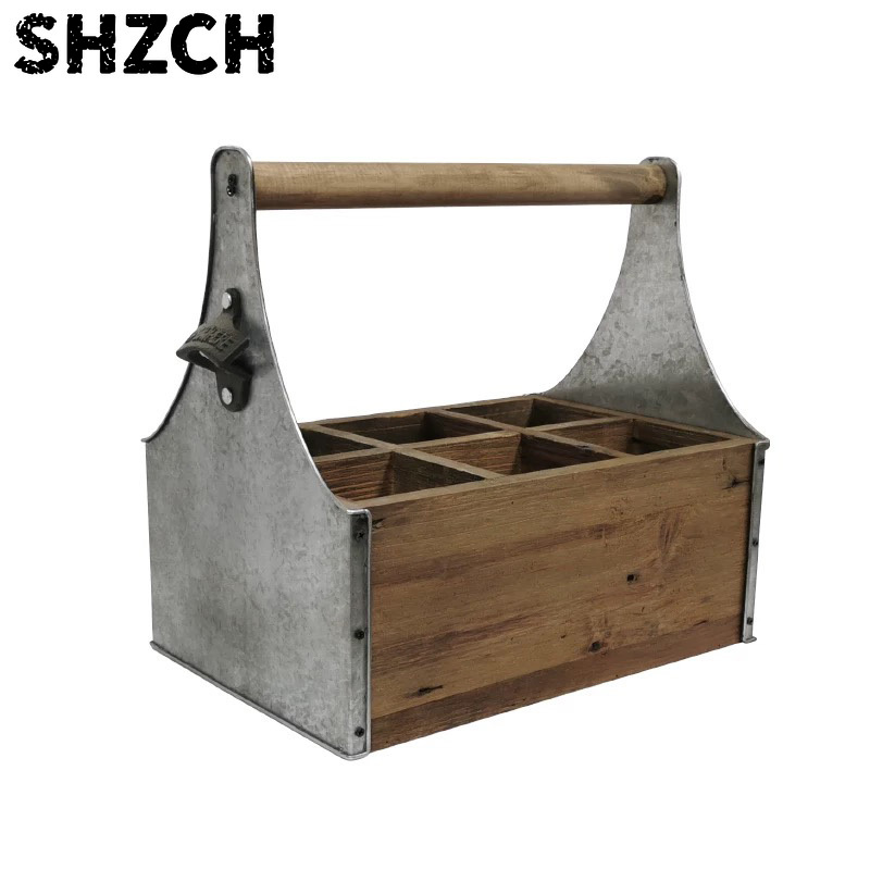 Gardening Tools Vintage - Rustik Ahşap ve Metal Saklama Kutusu,