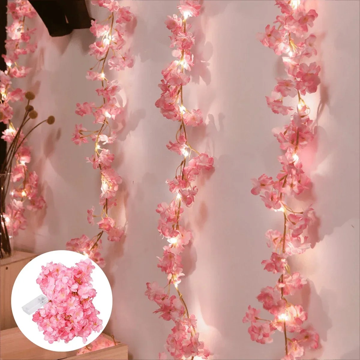 Gardening Tools Pink - 180 CM Pembe yapay çiçekler LED