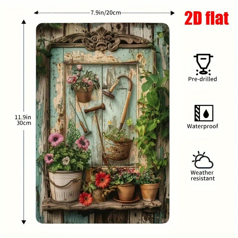 Vintage Çiçekli Metal Tabela 8 - Gardening Tools Vintage incelemesi ve fiyatı
