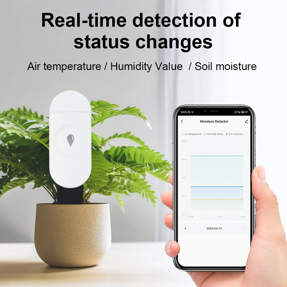 Tuya Zigbee Sıcaklık Nem Nem D - Moisture Meter Plant incelemesi ve fiyatı