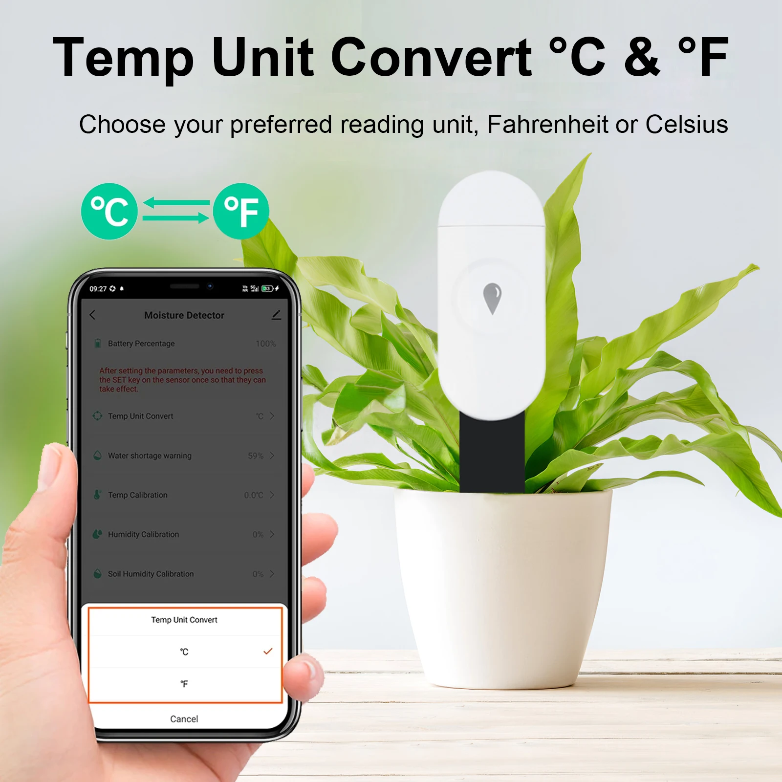 Tuya Zigbee Sıcaklık Nem Nem D - Moisture Meter Plant incelemesi ve fiyatı